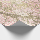 Blush Pink Gold Marmor Shiny Metallic Glass Stroke Geschenkpapier (Ecke)