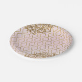 Blush Pink & Gold marokkanische arabische Nächte H Pappteller (Schrägansicht)