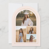 Blush Pink Gold Modern 5 Photo Grad Announcement Einladung (Rückseite)