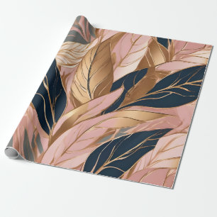 Blush Pink Gold Moderne Boho Blätter Collection Geschenkpapier
