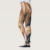 Blush Pink Gold Moderne Boho Blätter Collection Leggings (Links)
