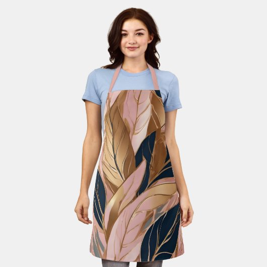 Blush Pink Gold Moderne Boho Blätter Collection Schürze (Getragen)