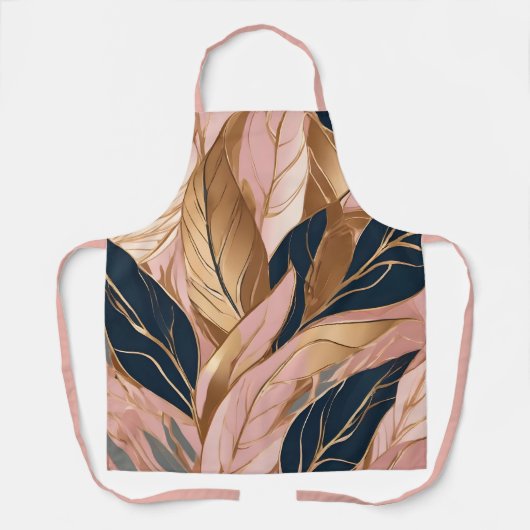 Blush Pink Gold Moderne Boho Blätter Collection Schürze (Vorderseite)
