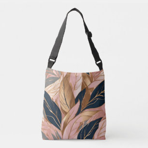Blush Pink Gold Moderne Boho Blätter Collection Tragetaschen Mit Langen Trägern