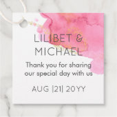 Blush Pink Gold Moderne Gastgeschenk Hochzeit Gesc Geschenkanhänger (Vorderseite)