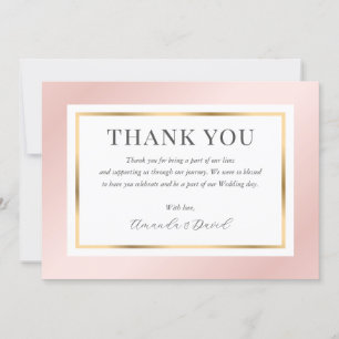 Blush Pink Gold Modernes, elegantes Script Minimal Dankeskarte
