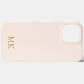 Blush Pink Gold Monogram Initials Trendy Case-Mate iPhone Hülle (Rückseite (Horizontal))
