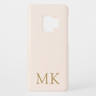 Blush Pink Gold Monogram Modern Case-Mate Samsung Galaxy S9 Hülle