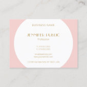 Blush Pink Gold Monogram Moderne elegante Vorlage Visitenkarte (Rückseite)