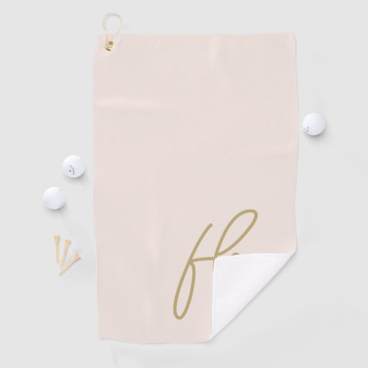 Blush Pink Gold Monogram Script Moderner Name Girl Golfhandtuch (Insitu)