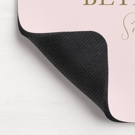 Blush Pink Gold Name Modern Mousepad (Ecke)