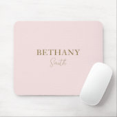 Blush Pink Gold Name Modern Mousepad (Mit Mouse)