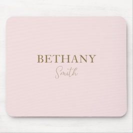 Blush Pink Gold Name Modern Mousepad