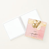 Blush pink gold name sparkles balloons notizblock (Innenseite)