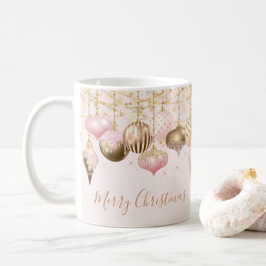 Blush Pink Gold Ornament Kaffeetasse (Mit Donut)