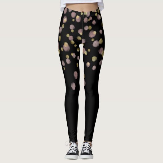 Blush Pink Gold Overlay Leggings (Vorderseite)