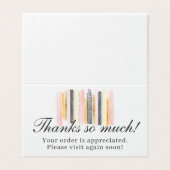 Blush Pink & Gold Paint Stroke Chic Dankeschön Kar (Außenseite Aufgefaltet)