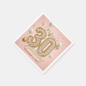 Blush Pink Gold Pearl Mosaik 30. Geburtstag Serviette (Ecke)