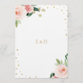 Blush pink gold peony floral wedding save the date einladung (Rückseite)