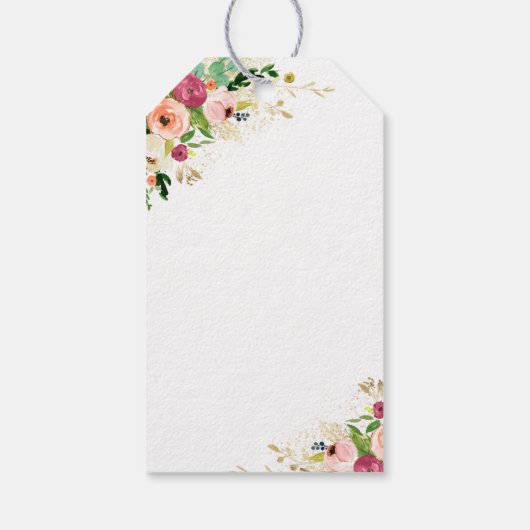 Blush Pink & Gold Pumpkin Drive by Brautparty Geschenkanhänger (Rückseite)