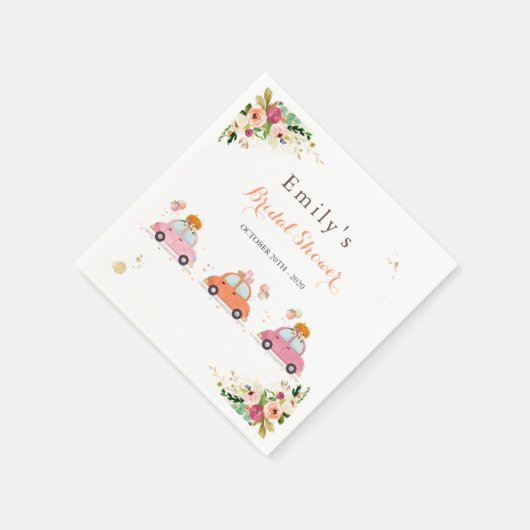 Blush Pink & Gold Pumpkin Drive by Brautparty Serviette (Ecke)