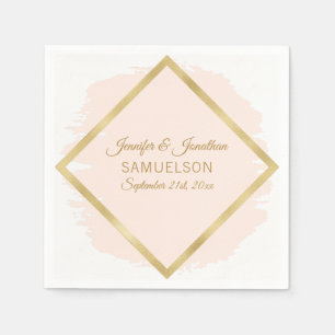 Blush Pink Gold Rahmen Hochzeit Serviette