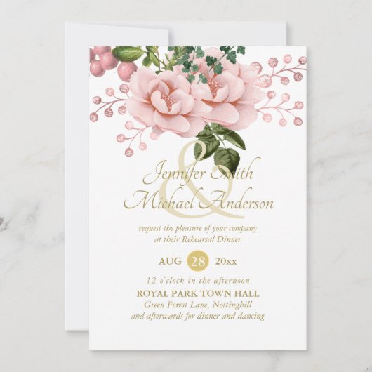 Blush Pink Gold Rose Bouquet Probe (Vorderseite)