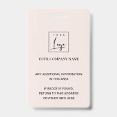 BLUSH PINK GOLD ROSE FLORAL FOTO LOGO IDENTITÄT AUSWEIS (Rückseite)