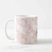 Blush Pink Gold Rose Petals Floral Kaffeetasse (Links)