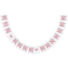 Blush Pink Gold Rustikale Blumen Elegante Hochzeit Wimpelkette