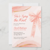 Blush Pink Gold Sie bindet das Brautparty des Knot Einladung (Vorderseite)