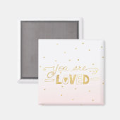 Blush Pink Gold Sie lieben Herz Ombre Magnet (Vorderseite/Rückseite)