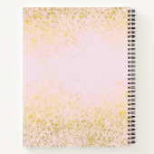Blush Pink & Gold Sparkline Monogram Name Sketchbo Notizblock (Rückseite)