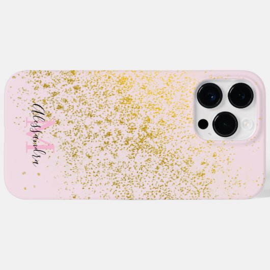 Blush Pink Gold Sparkone Case-Mate iPhone Hülle (Rückseite (Horizontal))
