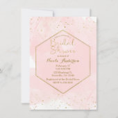 Blush Pink & Gold Spritzer Modernes Brautparty Einladung (Vorderseite)