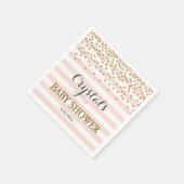 Blush Pink Gold Stripe Confetti Baby Girl Dusche Serviette (Ecke)