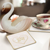 Blush Pink & Gold Swan Muster für Babydusche Rechteckiger Pappuntersetzer
