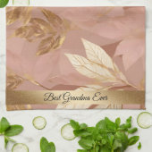 Blush Pink Gold Trendy Boho Blätter Collection Geschirrtuch (Gefaltet)