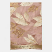 Blush Pink Gold Trendy Boho Blätter Collection Geschirrtuch (Vertikal)