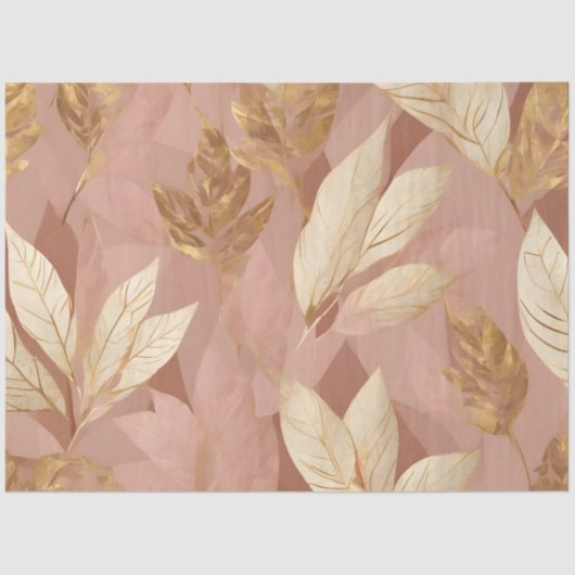Blush Pink Gold Trendy Boho Blätter Collection Seidenpapier (Vorderseite)