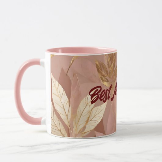 Blush Pink Gold Trendy Boho Blätter Collection Tasse (Links)