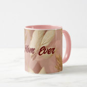 Blush Pink Gold Trendy Boho Blätter Collection Tasse (VorderseiteRechts)