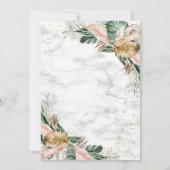 Blush Pink Gold Tropical Boho Chic Wedding Einladung (Rückseite)