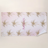 Blush Pink Gold Tropical Palm Trees Strandtuch (Vorderseite)