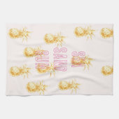Blush Pink Gold Tropische Ananas Geschirrtuch (Horizontal)