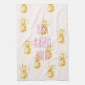 Blush Pink Gold Tropische Ananas Geschirrtuch (Vertikal)
