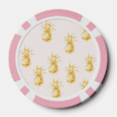 Blush Pink Gold Tropische Ananas Pokerchips (Rückseite)