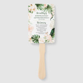 Blush Pink Gold Tropische Grüne Hochzeitsfeier Fächer (Vorderseite)