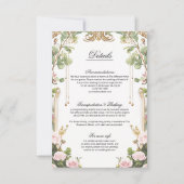 Blush Pink Gold Vintag Blumengarten Details Karte (Vorderseite)