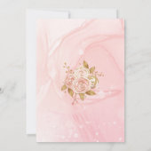 Blush Pink Gold Whimsical Quinceanera Einladung (Rückseite)